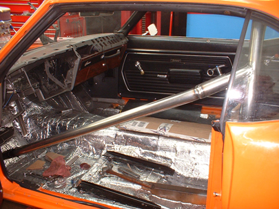 69 Camaro roll cage installation